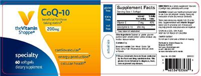 Photo of the The Vitamin Shoppe CoQ-10 200 mg label