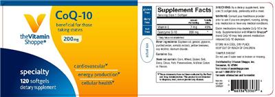 Photo of the The Vitamin Shoppe CoQ-10 200 mg label