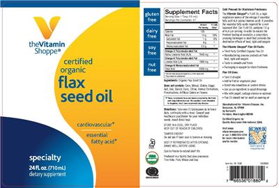 Photo of the The Vitamin Shoppe Flax Seed Oil label
