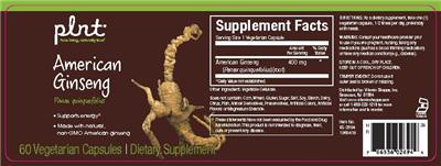 Photo of the plnt American Ginseng label