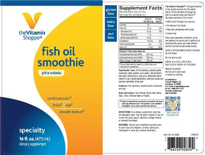 Photo of the The Vitamin Shoppe Fish Oil Smoothie Pina Colada label
