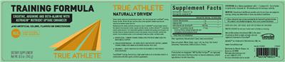 Photo of the True Athlete Training Formula label