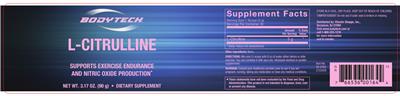 Photo of the BodyTech L-Citrulline label