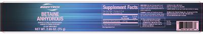 Photo of the BodyTech Betaine Anhydrous label