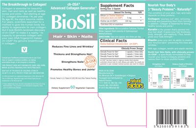 Photo of the Natural Factors BioSil Hair Skin Nails label