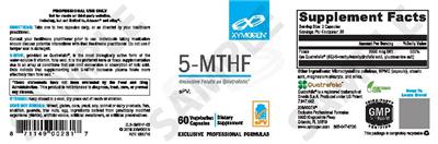Photo of the XYMOGEN 5-MTHF label