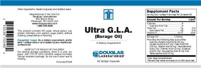 Photo of the Douglas Laboratories Ultra G.L.A. label