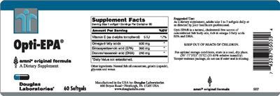 Photo of the Douglas Laboratories Opti-EPA label