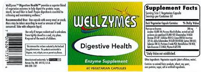 Photo of the WellZymes Digestive Health label