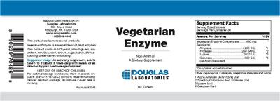 Photo of the Douglas Laboratories Vegetarian Enzyme label