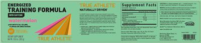 Photo of the True Athlete Energized Training Formula Watermelon label