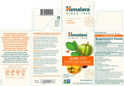 Photo of the Himalaya LeanCare label
