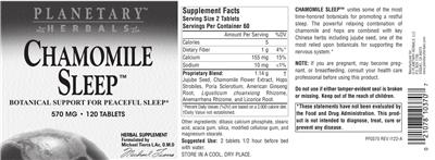 Photo of the Planetary Herbals Chamomile Sleep label