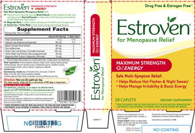 Photo of the Estroven Maximum Strength + Energy label