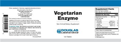Photo of the Douglas Laboratories Vegetarian Enzyme label