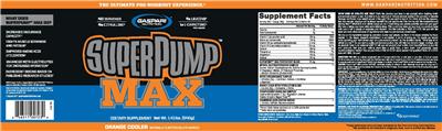 Photo of the Gaspari Nutrition SuperPump MAX Orange Cooler label