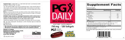 Photo of the Natural Factors PGX Daily Ultra Matrix Softgels label