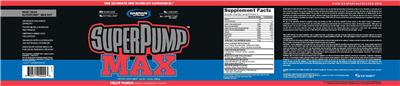 Photo of the Gaspari Nutrition SuperPump MAX Fruit Punch label