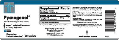 Photo of the Douglas Laboratories Pycnogenol label