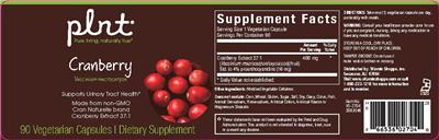 Photo of the plnt Cranberry label
