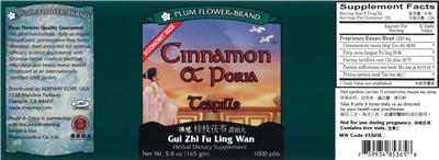Photo of the Plum Flower Brand Cinnamon & Poria Teapills Gui Zhi Fu Ling Wan label