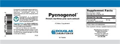 Photo of the Douglas Laboratories Pycnogenol label