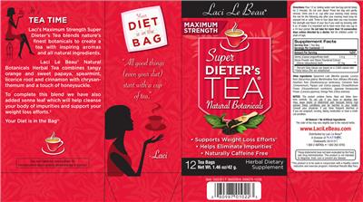 Photo of the Laci Le Beau Maximum Strength Super Dieter's Tea Natural Botanicals label