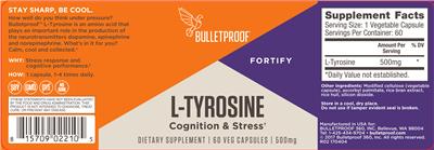 Product label for L-Tyrosine 500 mg