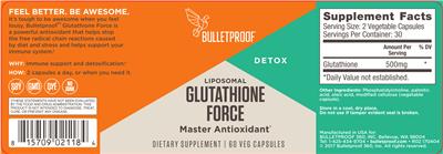 Photo of the Bulletproof Glutathione Force label