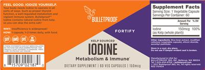 Photo of the Bulletproof Iodine 150 mcg label