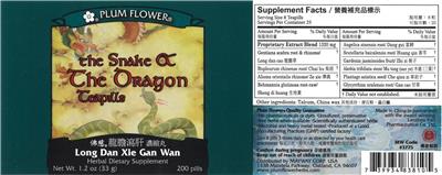 Photo of the Plum Flower The Snake Of The Dragon Teapills Long Dan Xie Gan Wan label