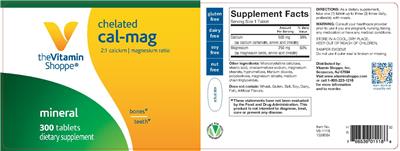 Photo of the The Vitamin Shoppe Chelated Cal-Mag label