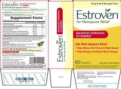 Photo of the Estroven Maximum Strength + Energy label