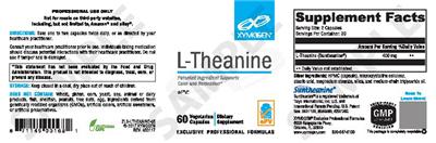 Photo of the XYMOGEN L-Theanine label