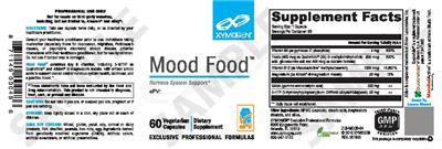 Photo of the XYMOGEN Mood Food label
