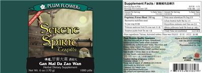 Photo of the Plum Flower Serene Spirit Teapills label