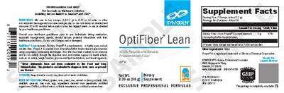 Photo of the XYMOGEN OptiFiber Lean label