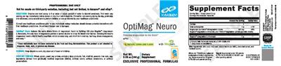 Photo of the XYMOGEN OptiMag Neuro Natural Lemon-Lime Flavor label