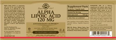 Alpha Lipoic Acid 120 mg