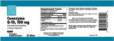 Photo of the Douglas Laboratories Coenzyme Q-10, 100 mg label