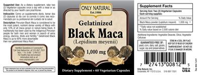 Gelatinized Black Maca (Lepidium meyenii) 1,000 mg