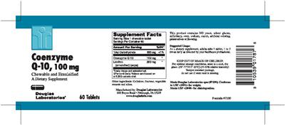 Photo of the Douglas Laboratories Coenzyme Q-10, 100 mg label