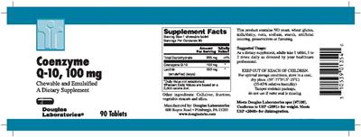 Photo of the Douglas Laboratories Coenzyme Q-10, 100 mg label