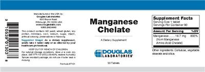 Photo of the Douglas Laboratories Manganese Chelate label