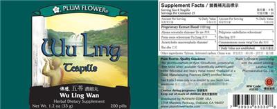 Photo of the Plum Flower Wu Ling Teapills Wu Ling Wan label