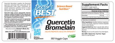 Photo of the Doctor's Best Quercetin Bromelain label