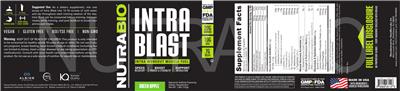 Photo of the NutraBio Intra Blast Green Apple label