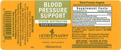 Photo of the Herb Pharm Blood Pressure Support label