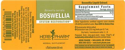 Photo of the Herb Pharm Boswellia label