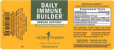 Photo of the Herb Pharm Daily Immune Builder label